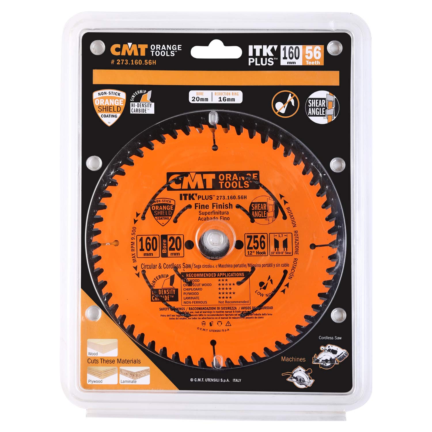 CMT ORANGE TOOLS ITK PLUS blade cutting for crosscuts and finish cuts
