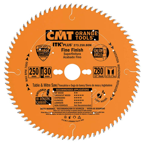 CMT ORANGE TOOLS ITK PLUS thin kerf design reduces waste in cuts