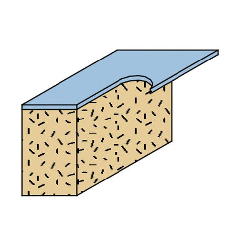 CMT Orange Tools conical edges ensure clean trims on laminates with reduced effort.