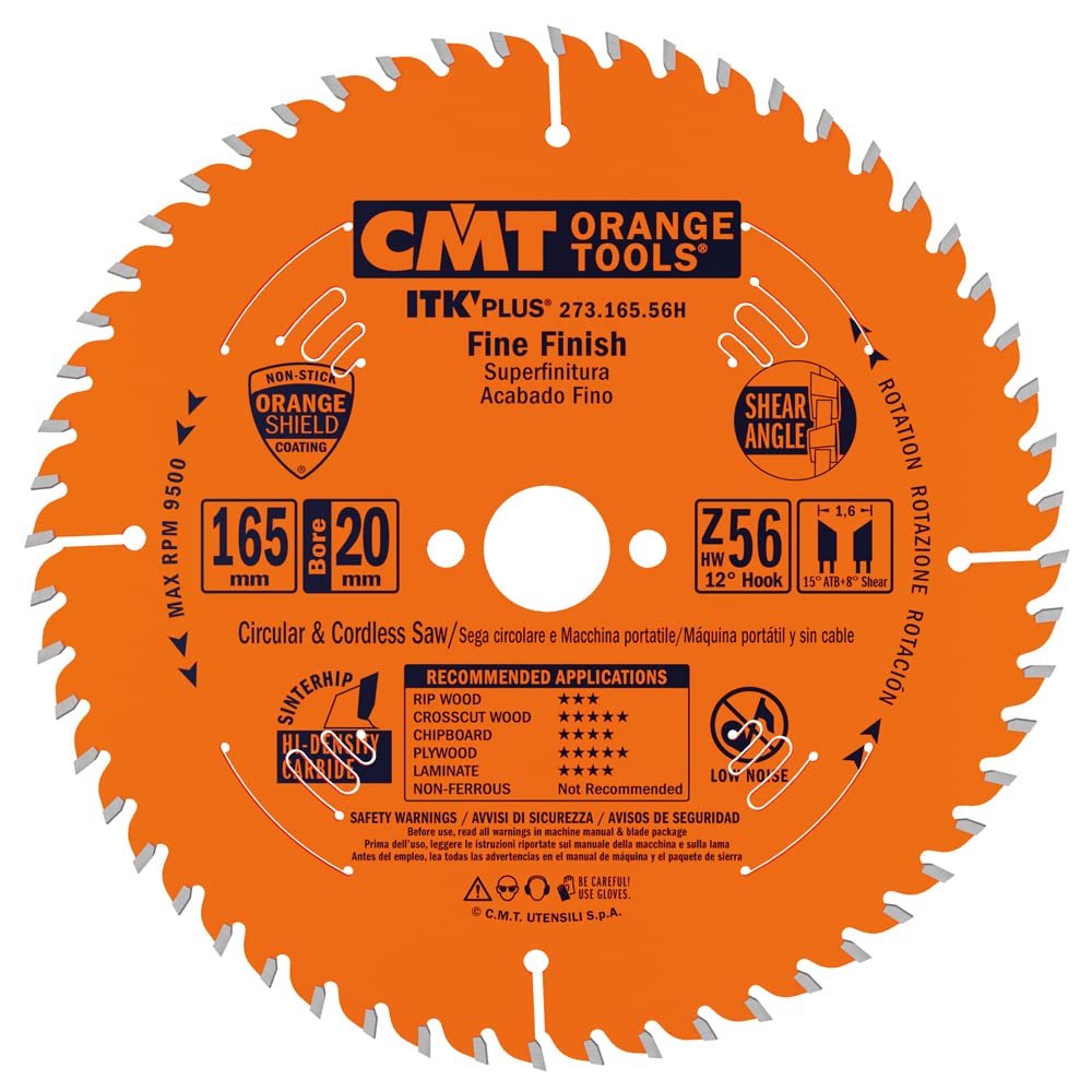 CMT ORANGE TOOLS ITK Plus 6-1/2 inch blade for clean crosscuts and finishes.