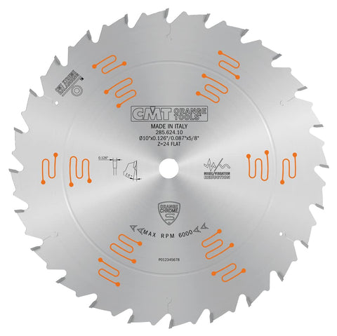 CMT Orange Tools ripping blade for table saw delivers smooth rips with flat kerf 0.126 inch