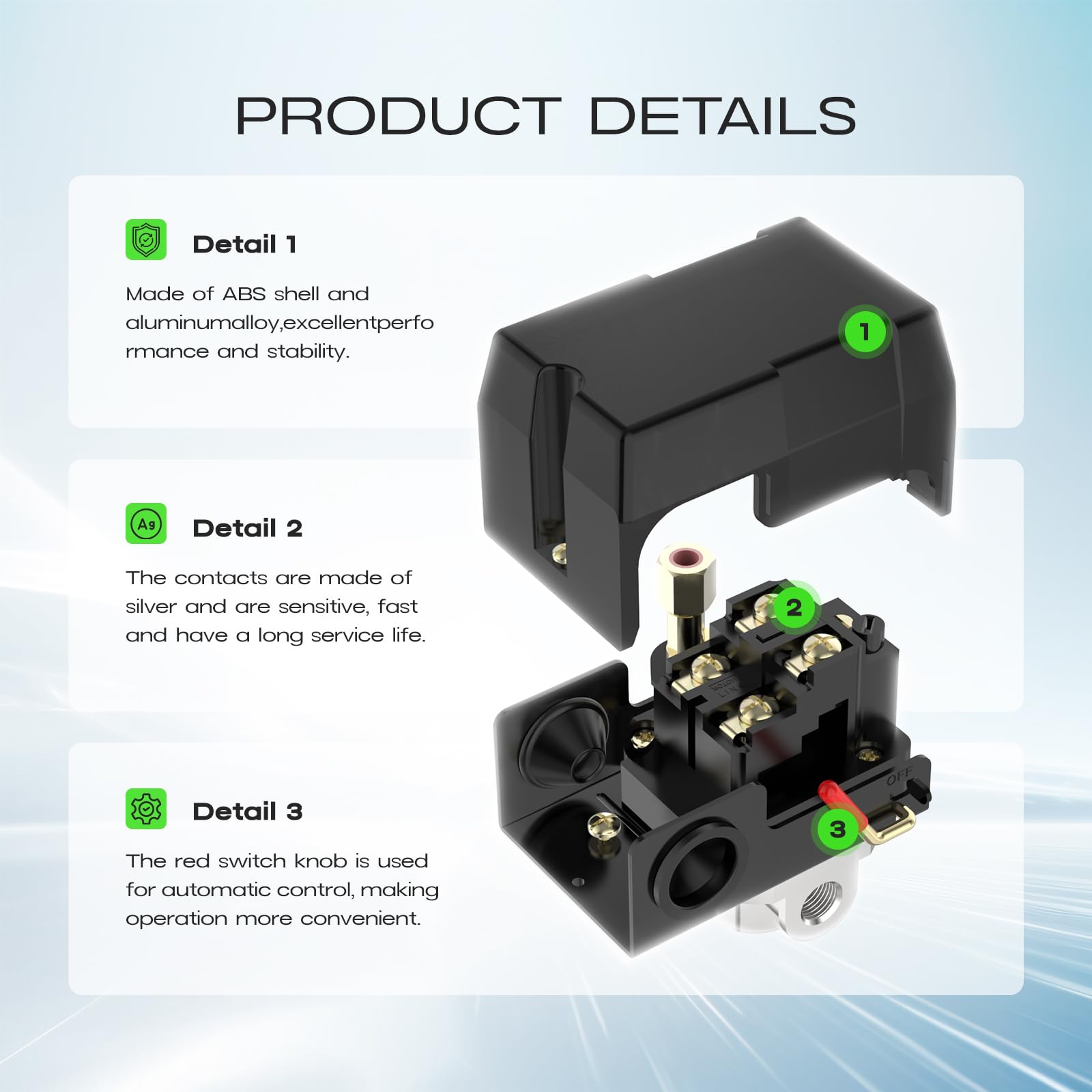 Cnaodun clear pressure gauge display aids at-a-glance monitoring.