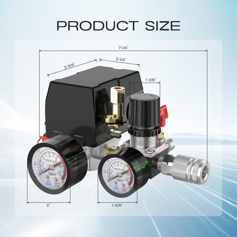 Cnaodun four-port regulator and gauge for versatile air pressure control.