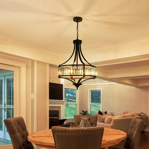 CNRATYE black antique finish dining light adds timeless charm to dining space