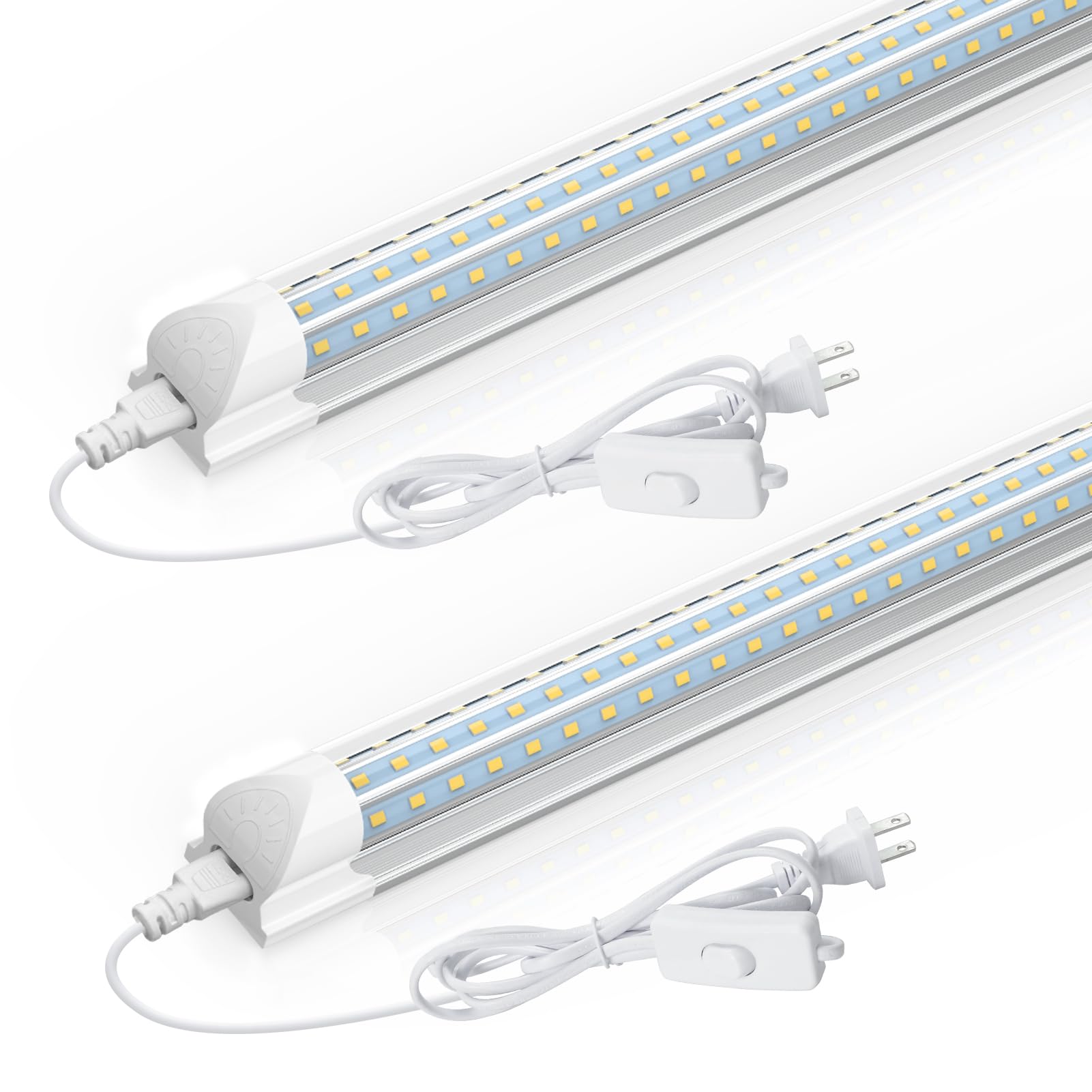 CNSUNWAY 2FT LED shop light in D-shape illuminates a workbench with wide coverage.