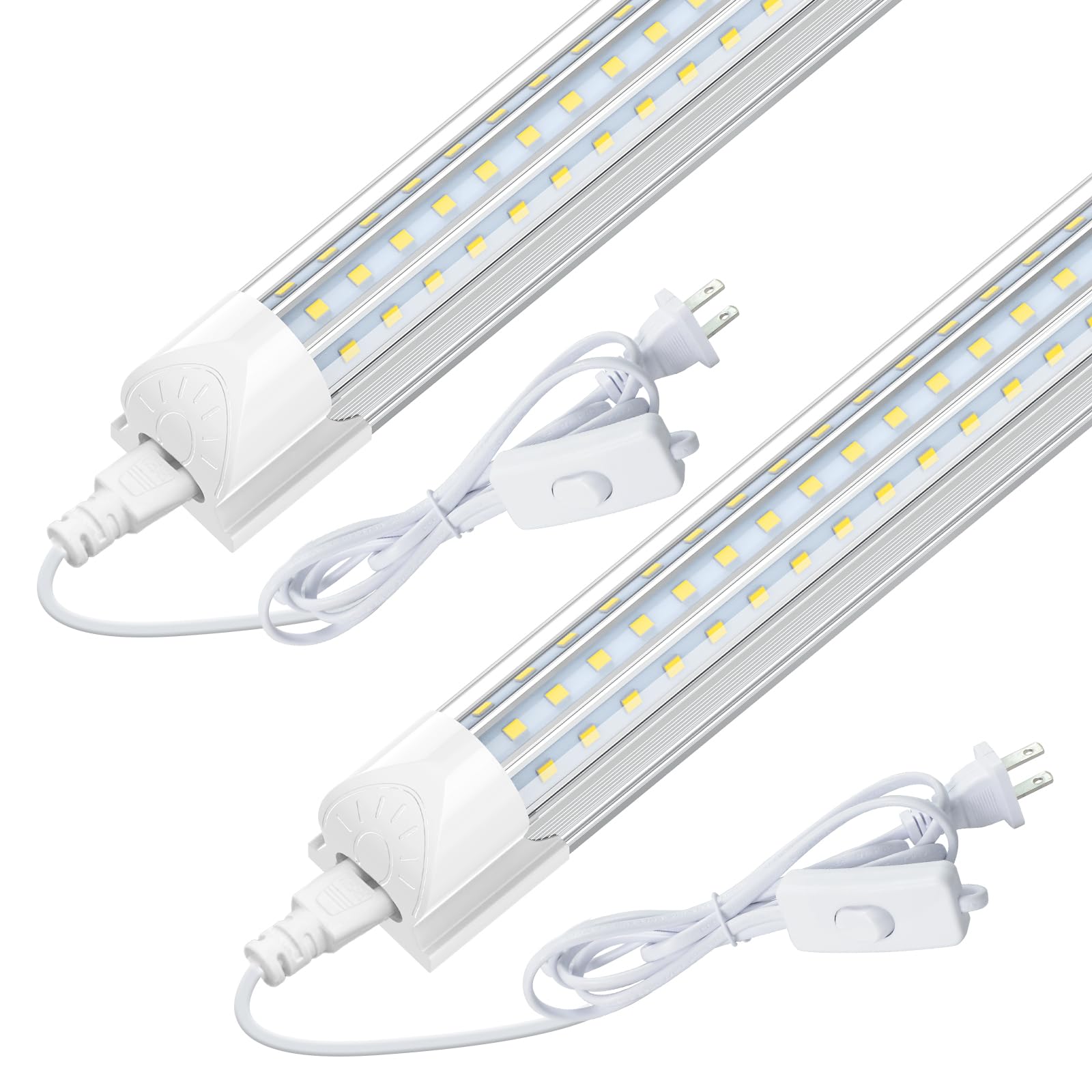 CNSUNWAY LED shop light 4ft D-shape front view delivers bright, uniform workshop illumination.