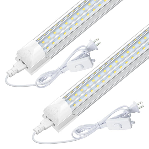 CNSUNWAY LED shop light 4ft D-shape front view delivers bright, uniform workshop illumination.