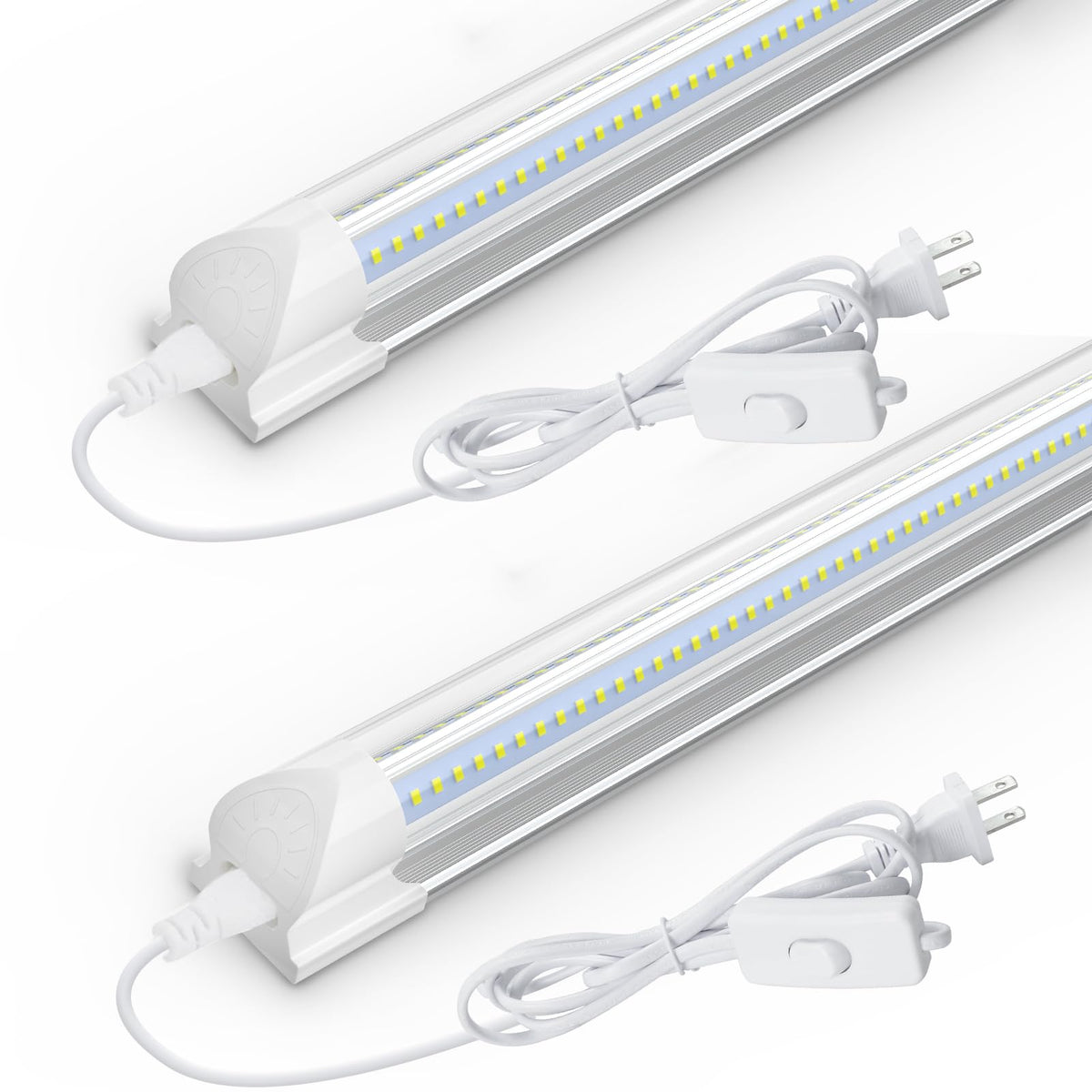 CNSUNWAY 1.5ft LED shop light front view shows shadow-free V-shape lighting for precise tasks