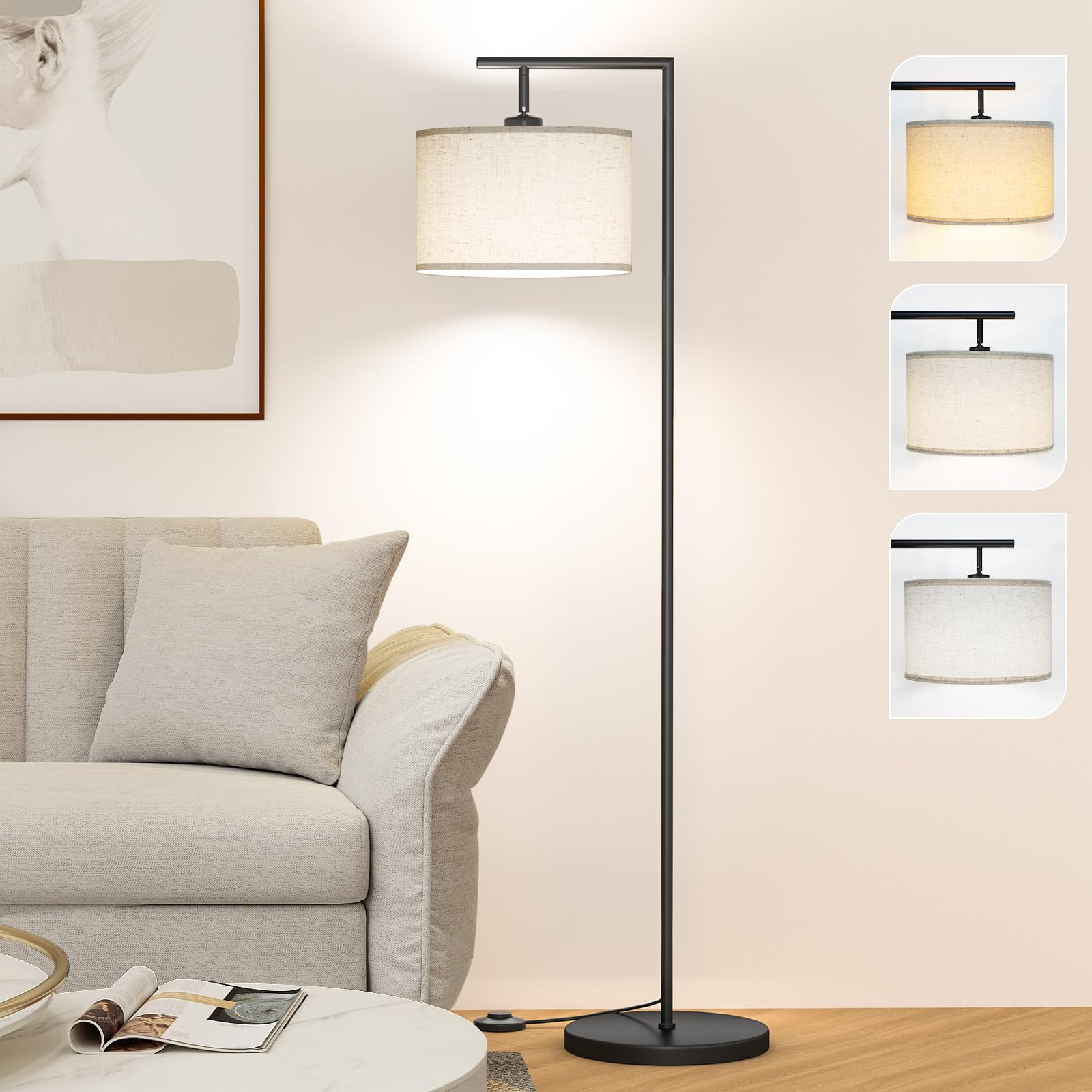 CNXIN floor lamp with 3 color temperatures for customizable ambiance