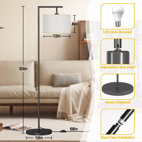 CNXIN floor lamp sturdy metal base ensures stability