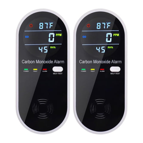 3-in-1 CO detector plugged into wall with LCD display front view for quick readings
