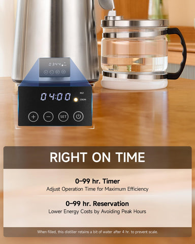 CO-Z 1.1 gallon distiller side view reveals stainless steel body and sleek profile