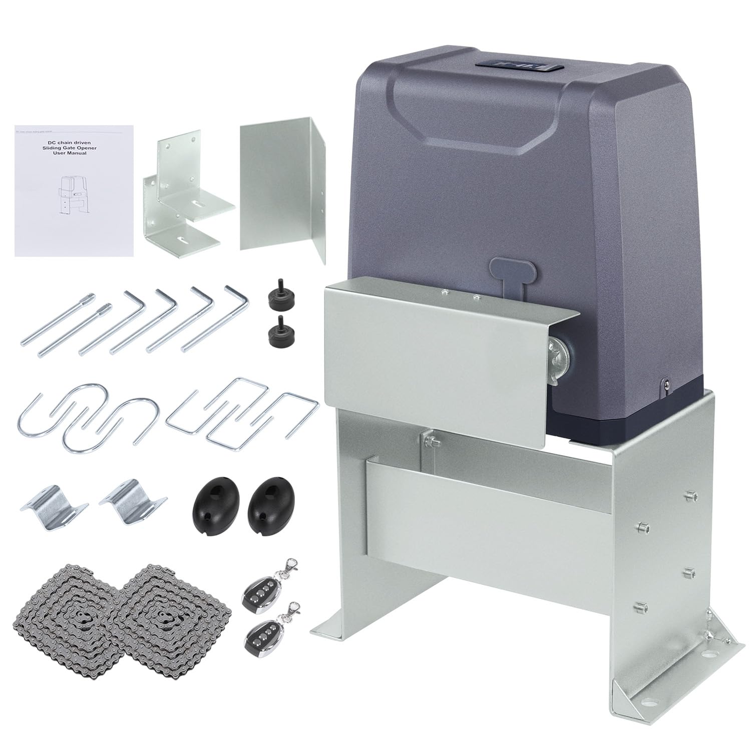 CO-Z 3300lb sliding gate opener front view for secure residential access.