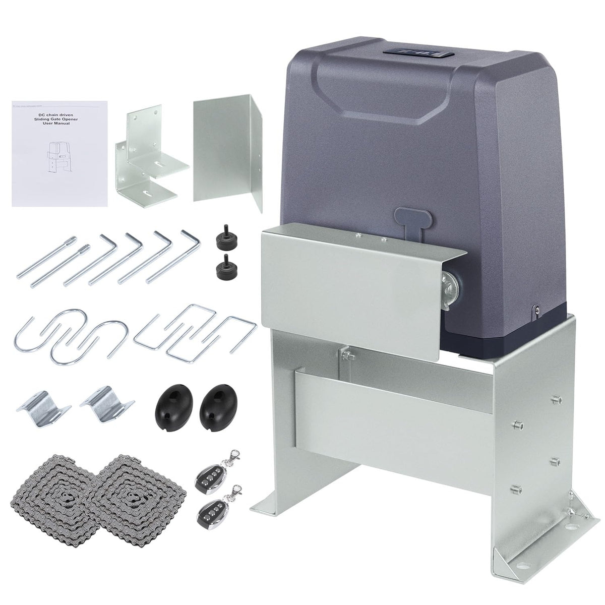 CO-Z 3300lb sliding gate opener front view for secure residential access.