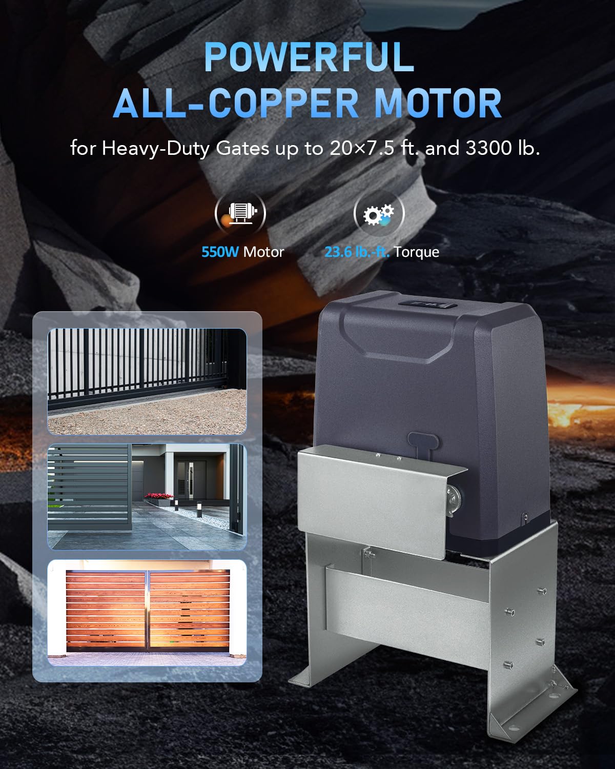CO-Z automatic gate opener remote control in action for convenient entry.