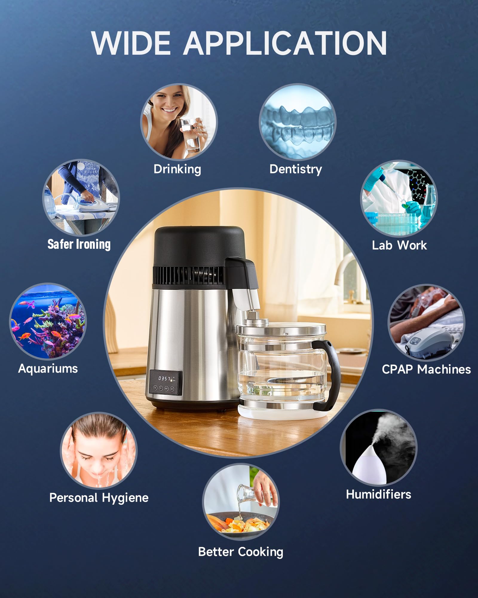 CO-Z distiller used with coffee machine setup for versatile beverage preparation