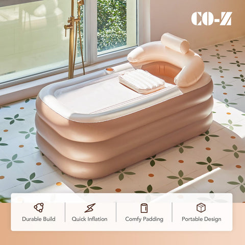 CO-Z inflatable bathtub pillow backrest supports comfortable soaking