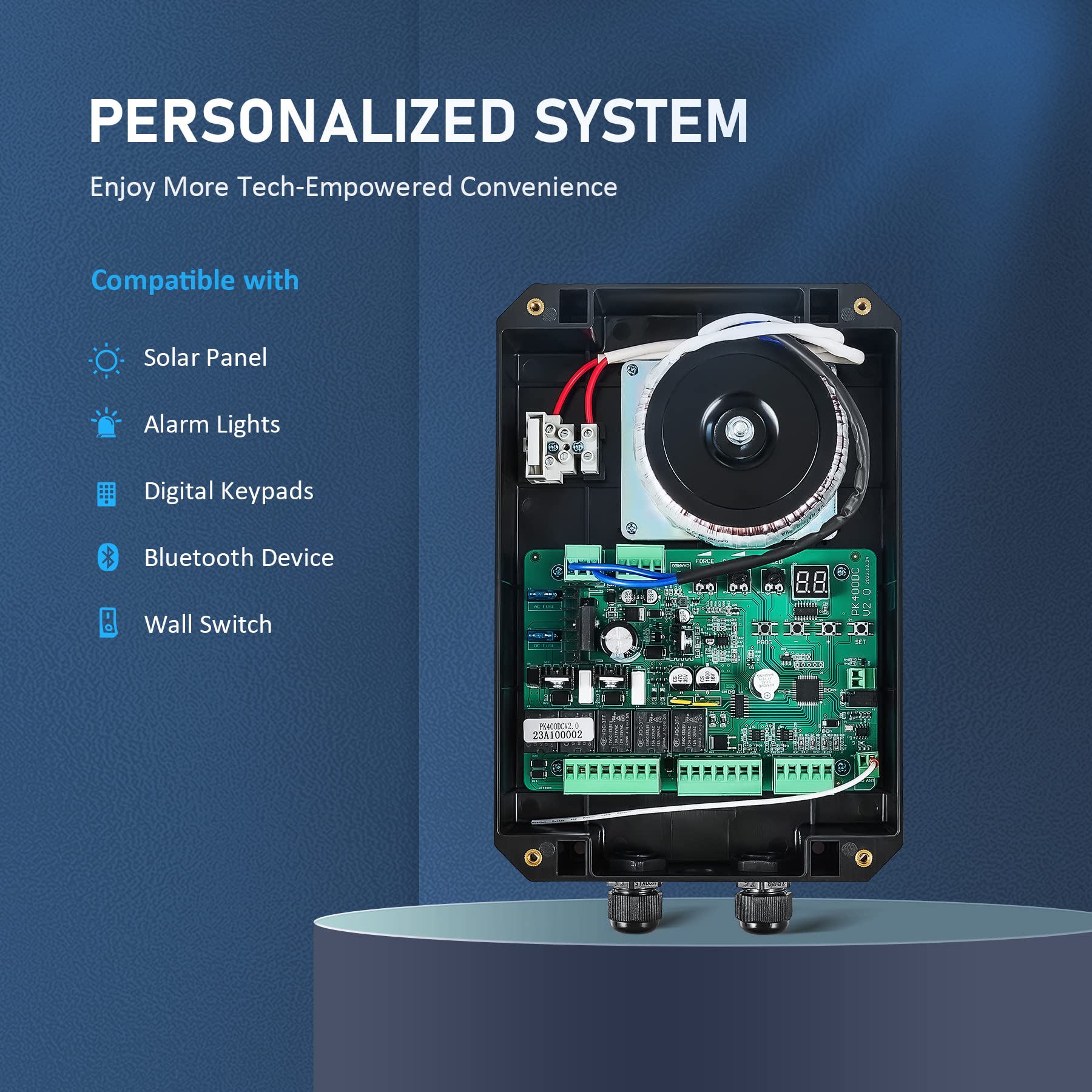 CO-Z app control interface shown on smartphone for remote opening.