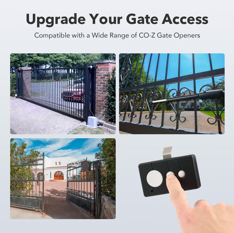 CO-Z WCR1 offers a 100-foot range for gate operation from your car.