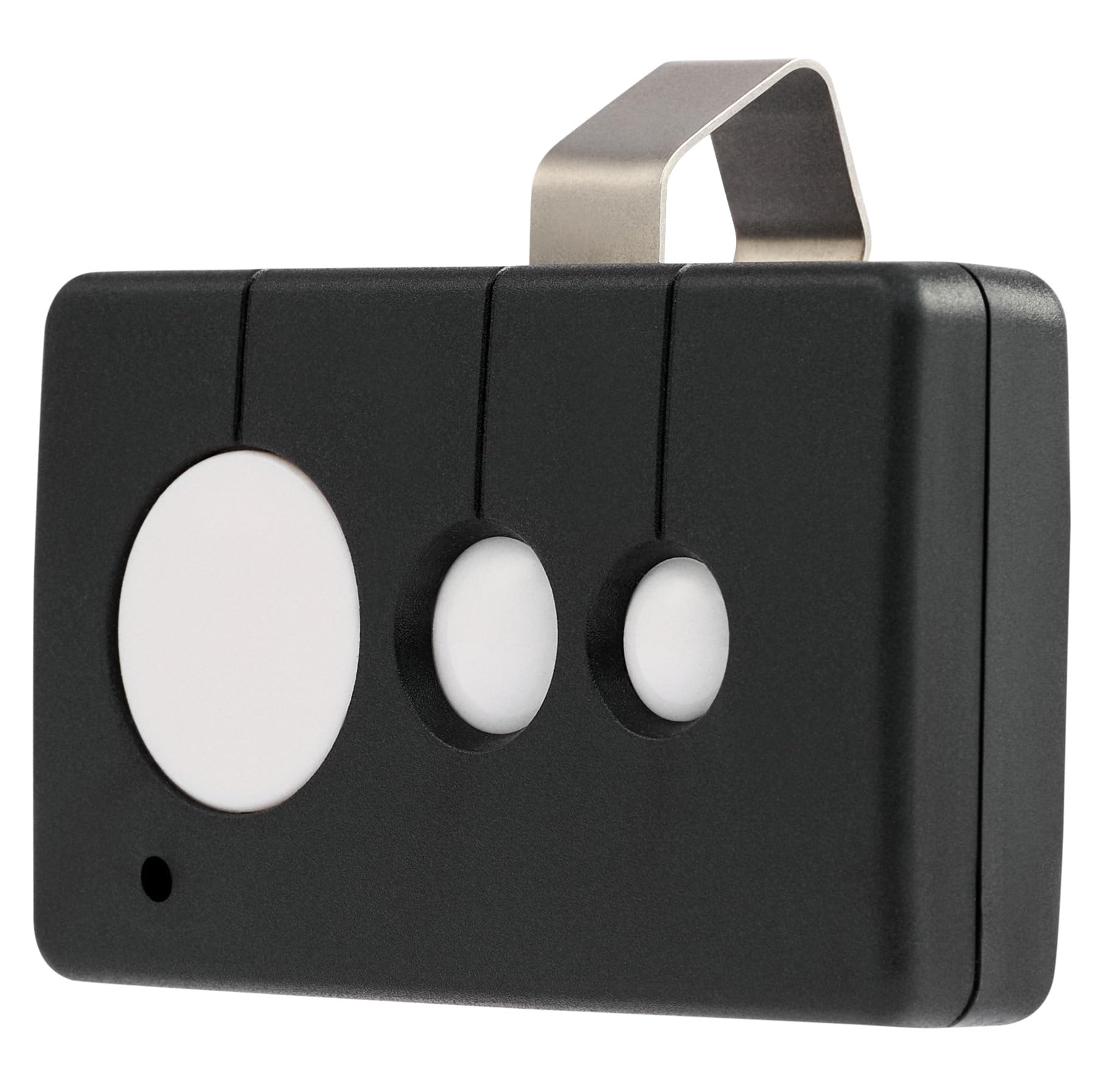 CO-Z WCR1 gate opener remote held in hand, 100 ft range for easy access.