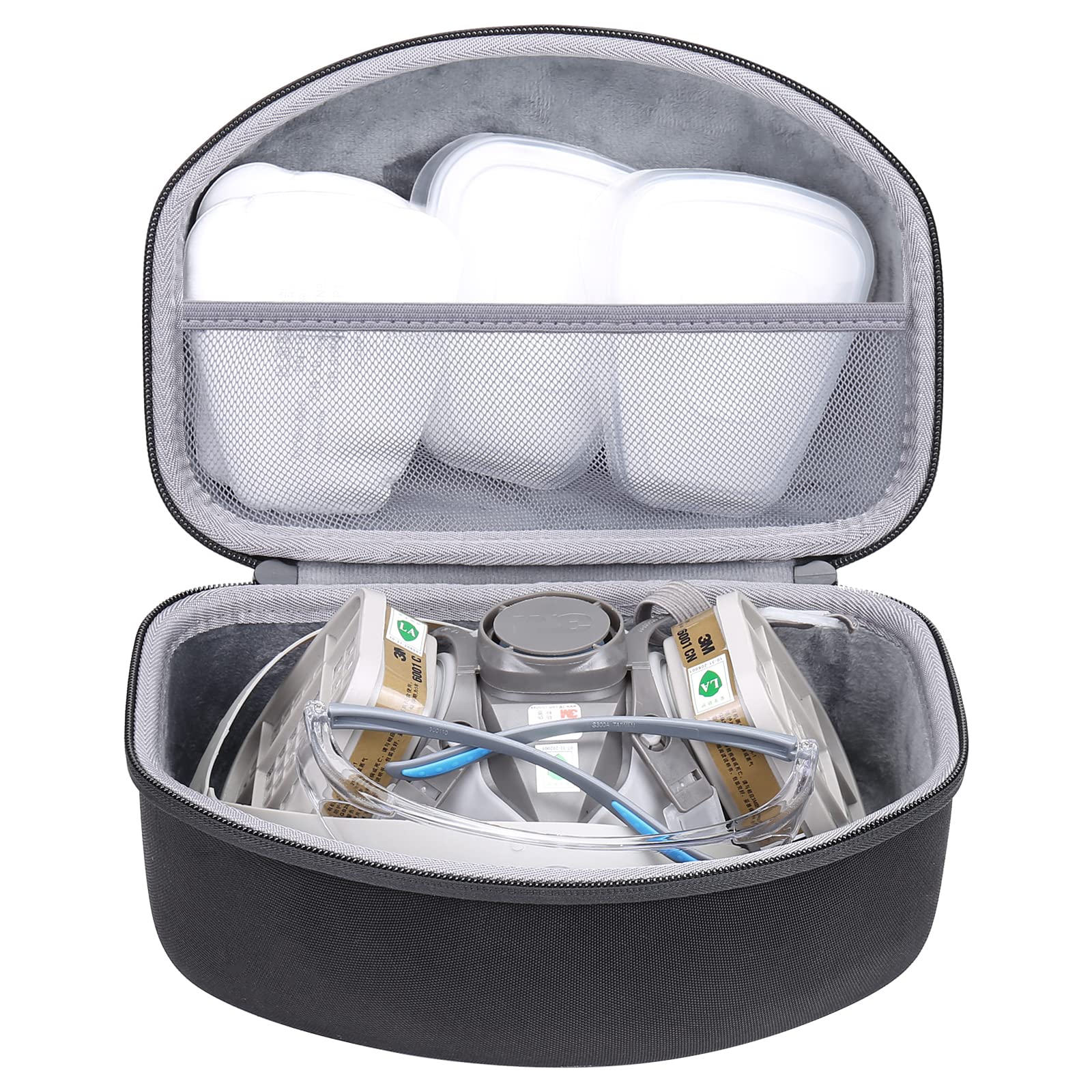 co2CREA hard travel case interior showing space for 3M face piece and accessories