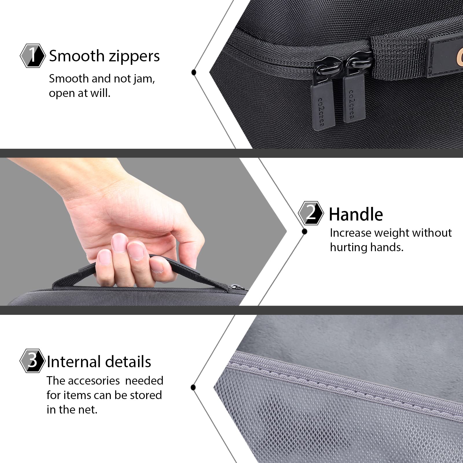 co2CREA hard travel case hand strap for easy carrying on the go