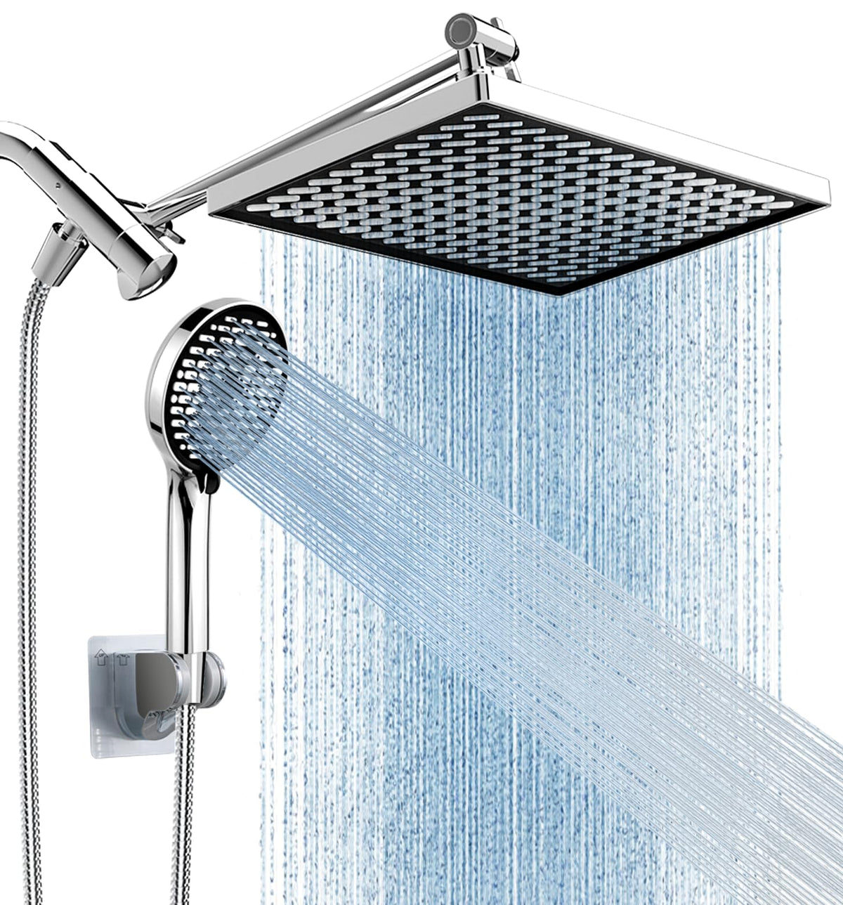 Cobbe 11.8-inch rain shower head in chrome delivers broad, even coverage.