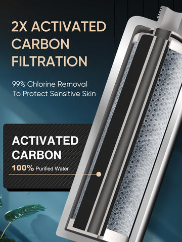 Cobbe 2-0 carbon shower head filter system removes chlorine and impurities quickly.