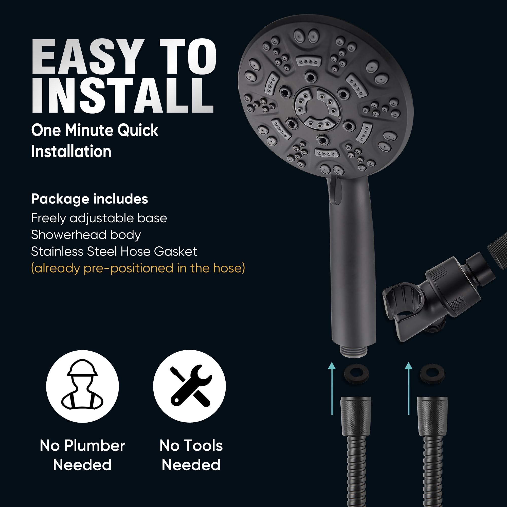 Cobbe ergonomic-handle shot underscores comfortable grip during longer showers.