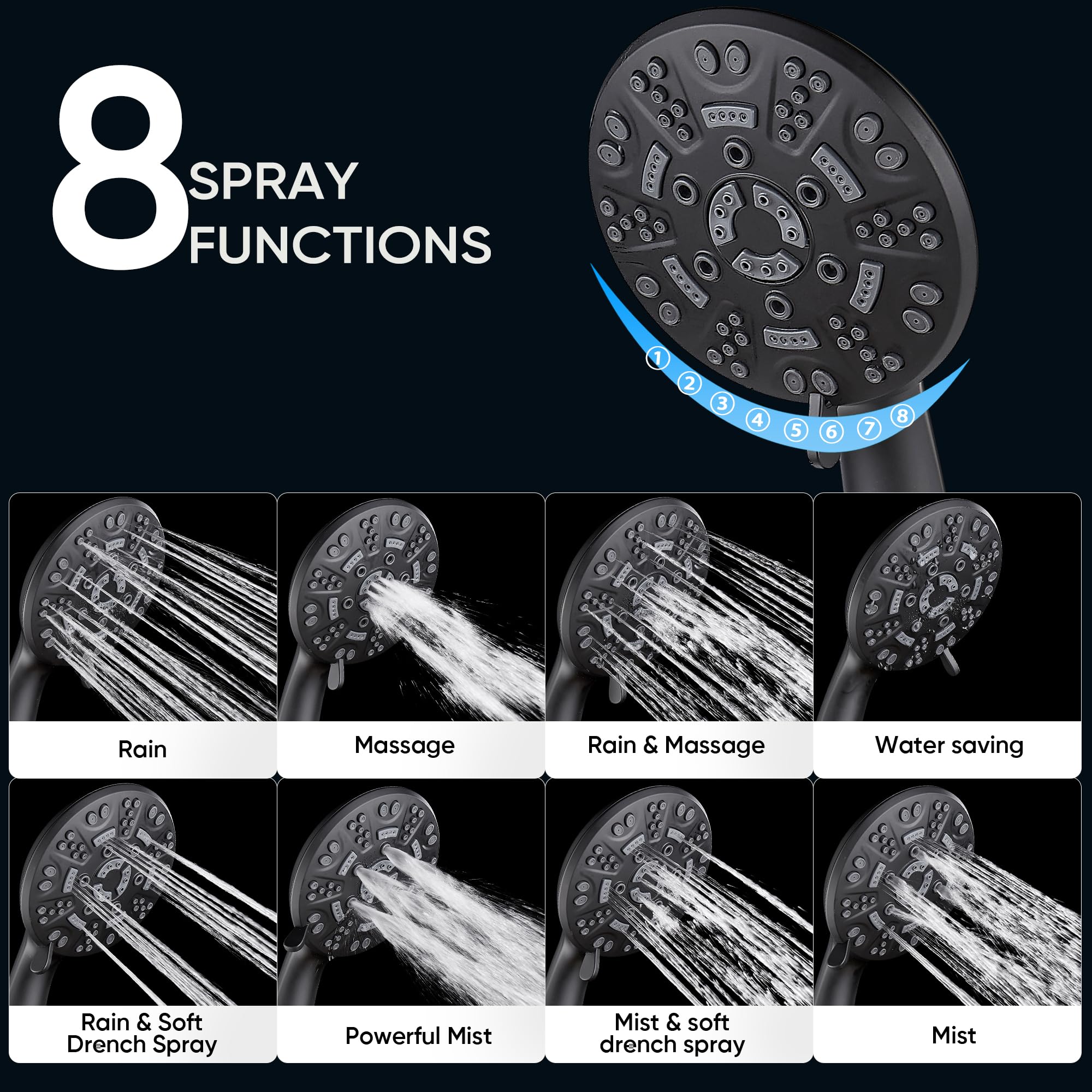 Cobbe handheld shower hose detail emphasizes corrosion-resistant stainless steel for lasting use.