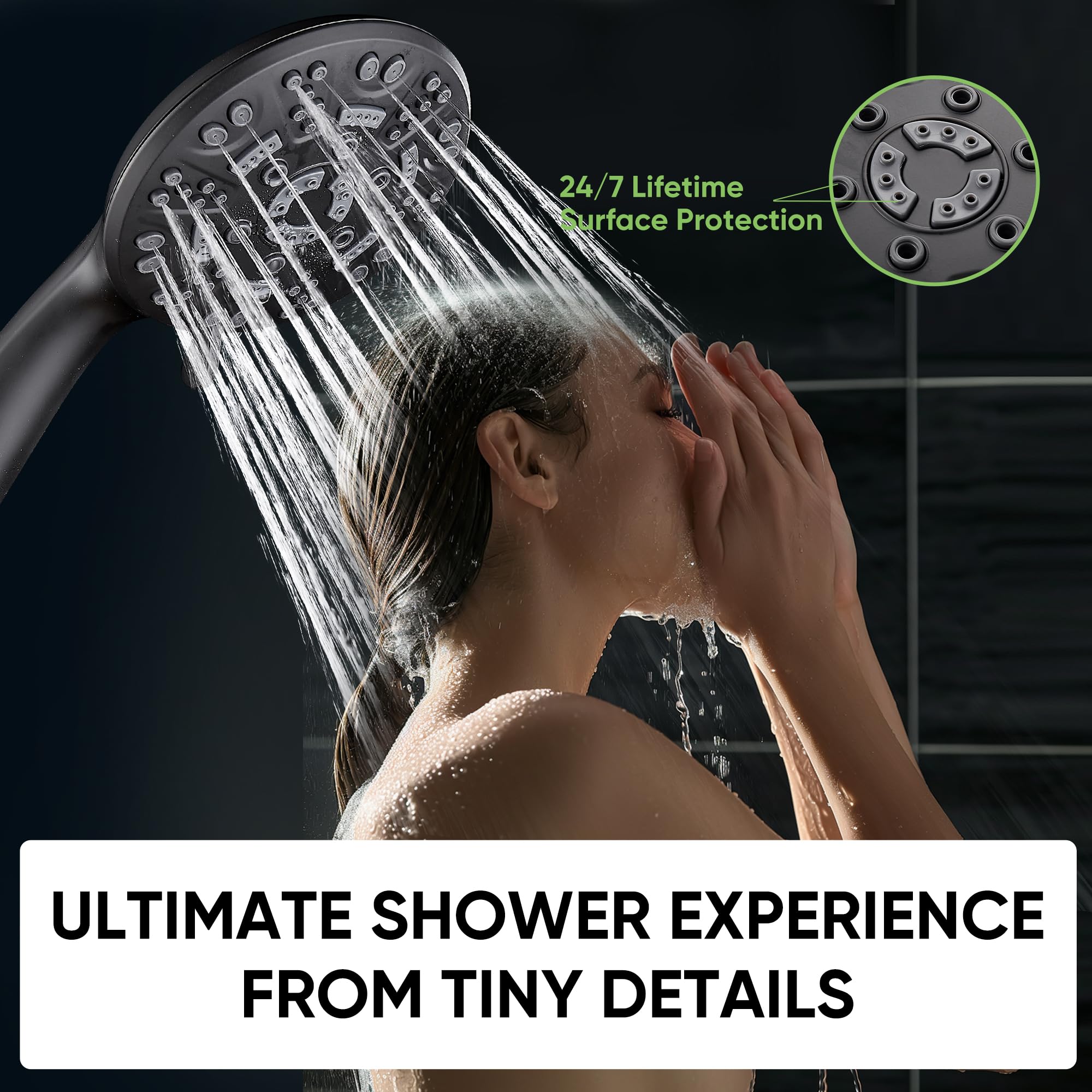 Cobbe spray-modes demonstrates eight options to tailor your cleansing routine.