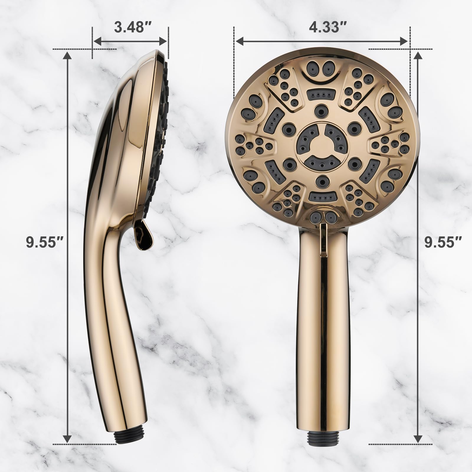 Cobbe adjustable bracket for flexible aim and hands-free rinsing.