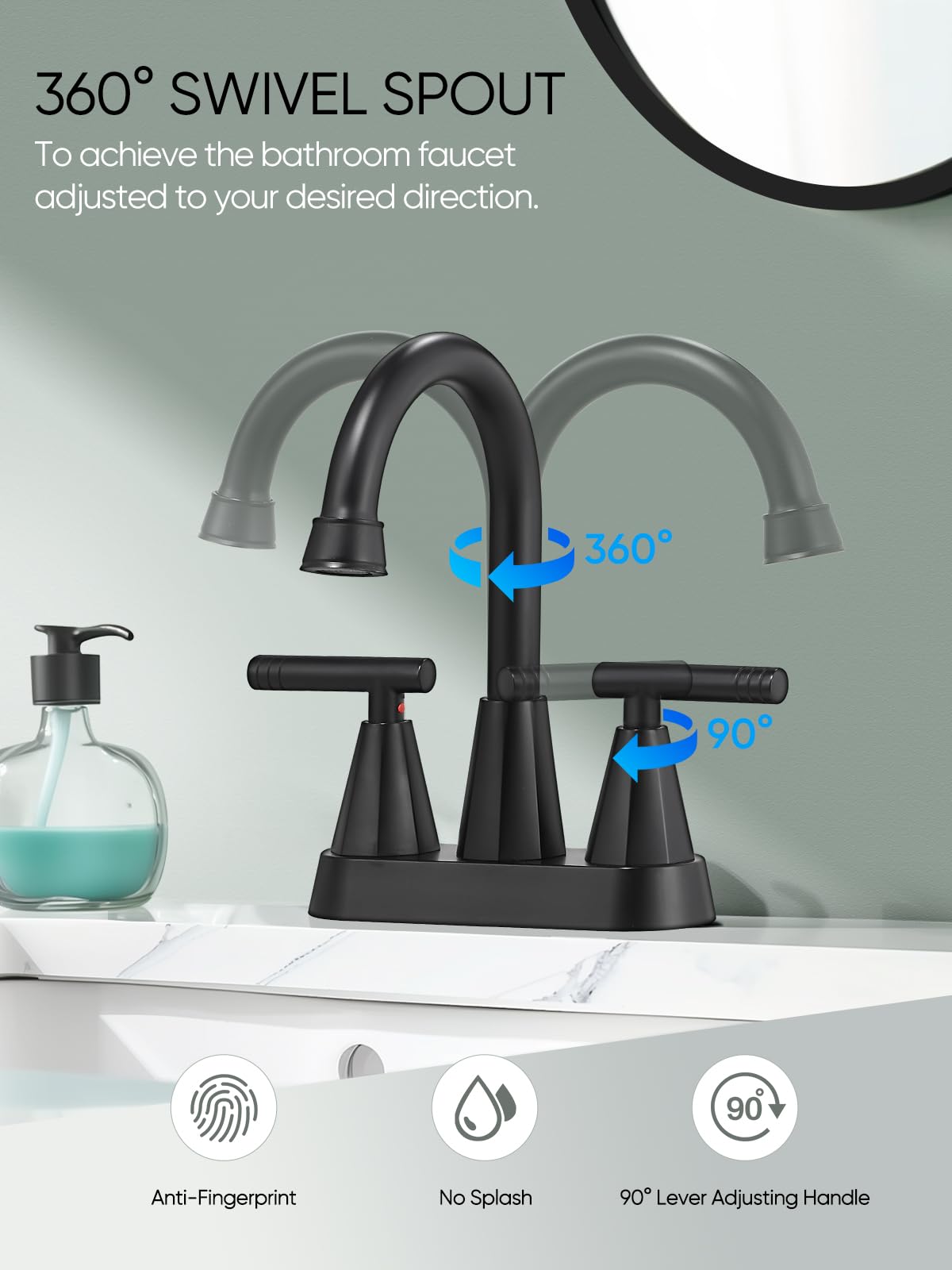 Cobbe faucet with dual-lever handles for precise temperature control.