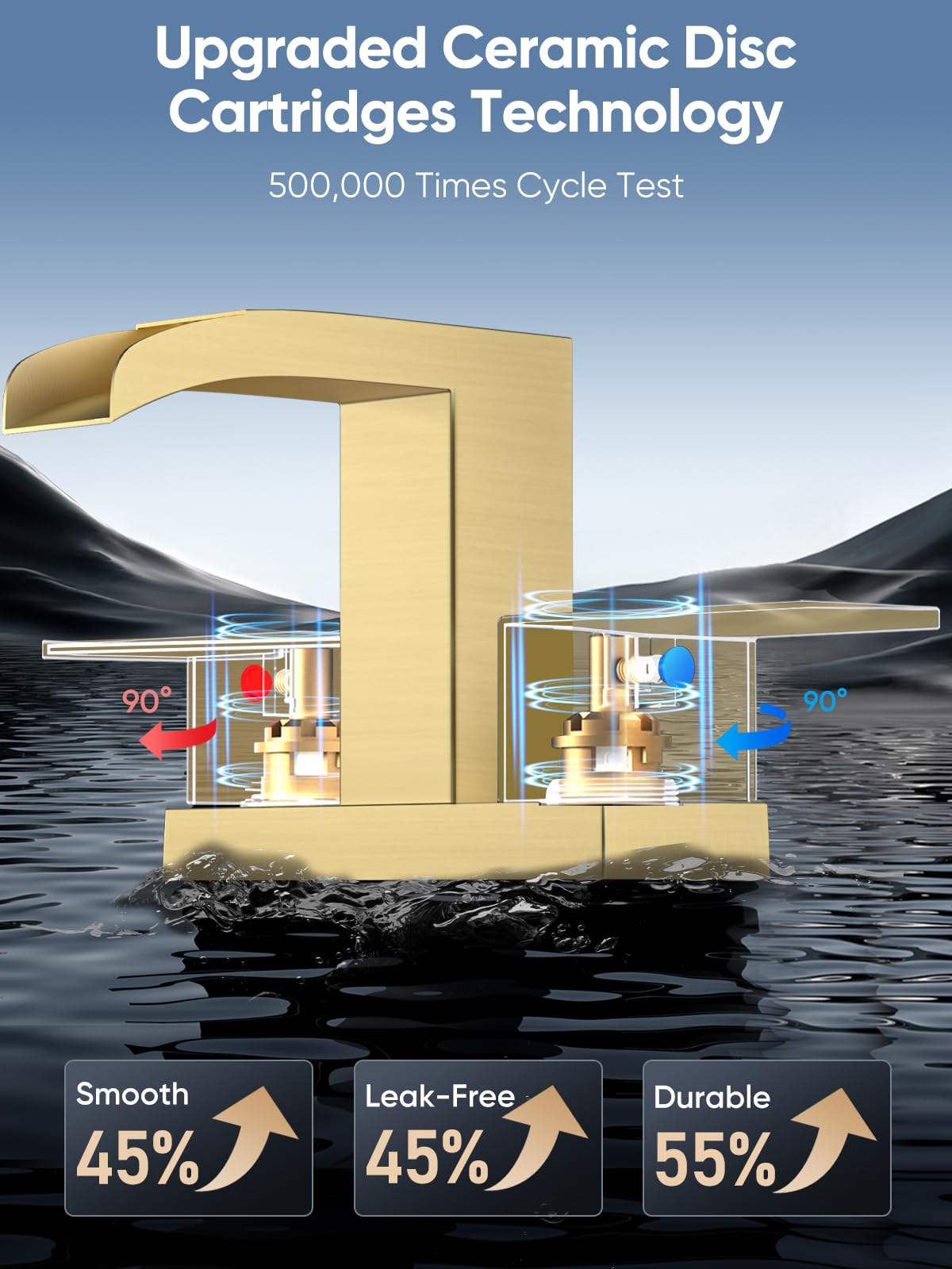 Cobbe pop-up drain included for easy sink drainage and clean lines