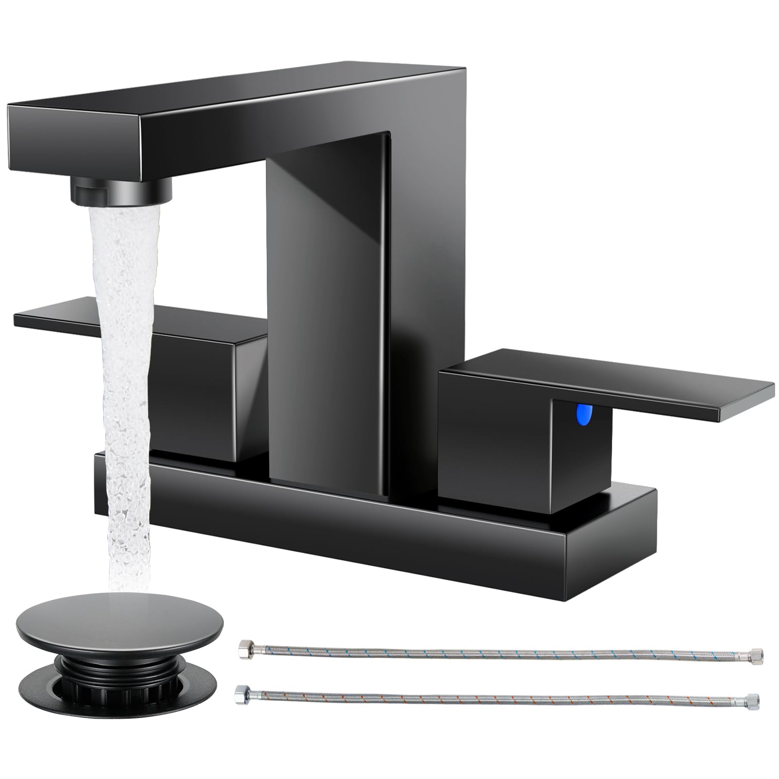 Cobbe bathroom faucet square 4-inch centerset full view showing sleek design and versatility