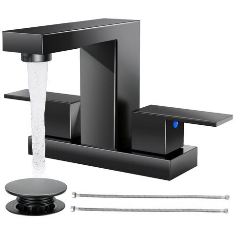 Cobbe bathroom faucet square 4-inch centerset full view showing sleek design and versatility
