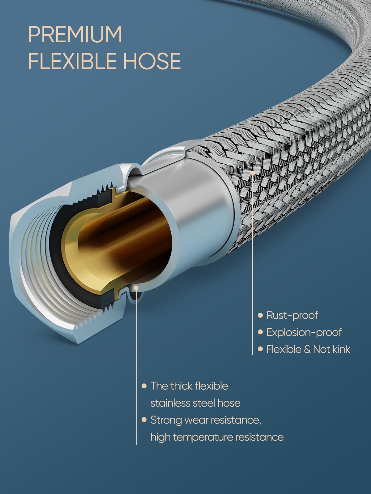 Cobbe Chrome faucet ships braided supply lines for sturdy hookups