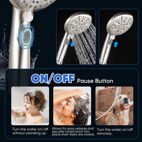 Cobbe detachable handheld showerhead for easy rinsing and targeting