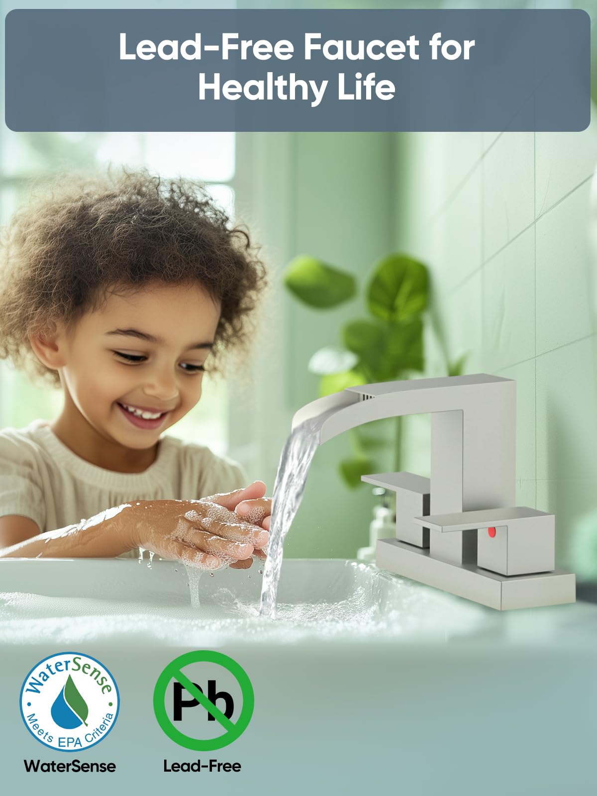 Cobbe dual-handle 90-degree levers offer precise temperature control.