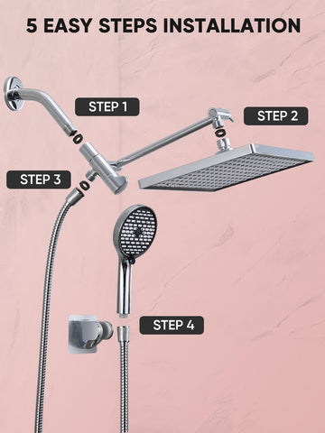 Cobbe family shower combo image demonstrates overhead and handheld use together.