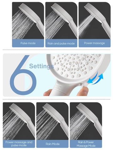 Cobbe filtered shower head six spray modes for customizable cleansing.