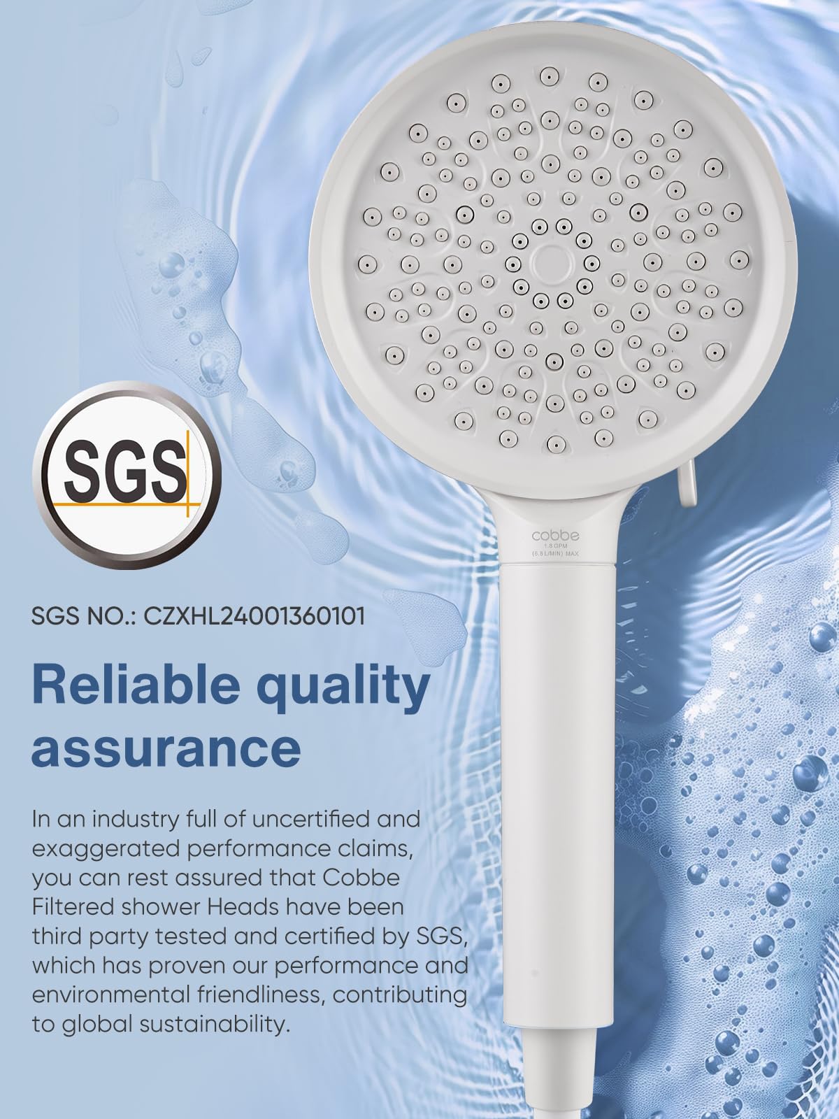 Cobbe filtered shower head easy install with DIY setup.