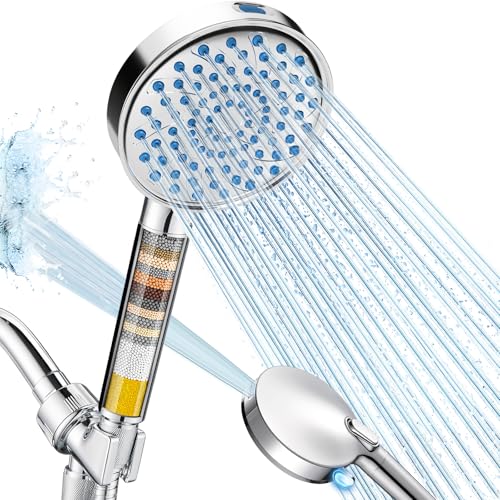 Cobbe filtered shower head handheld in chrome enhances water feel and flexibility.
