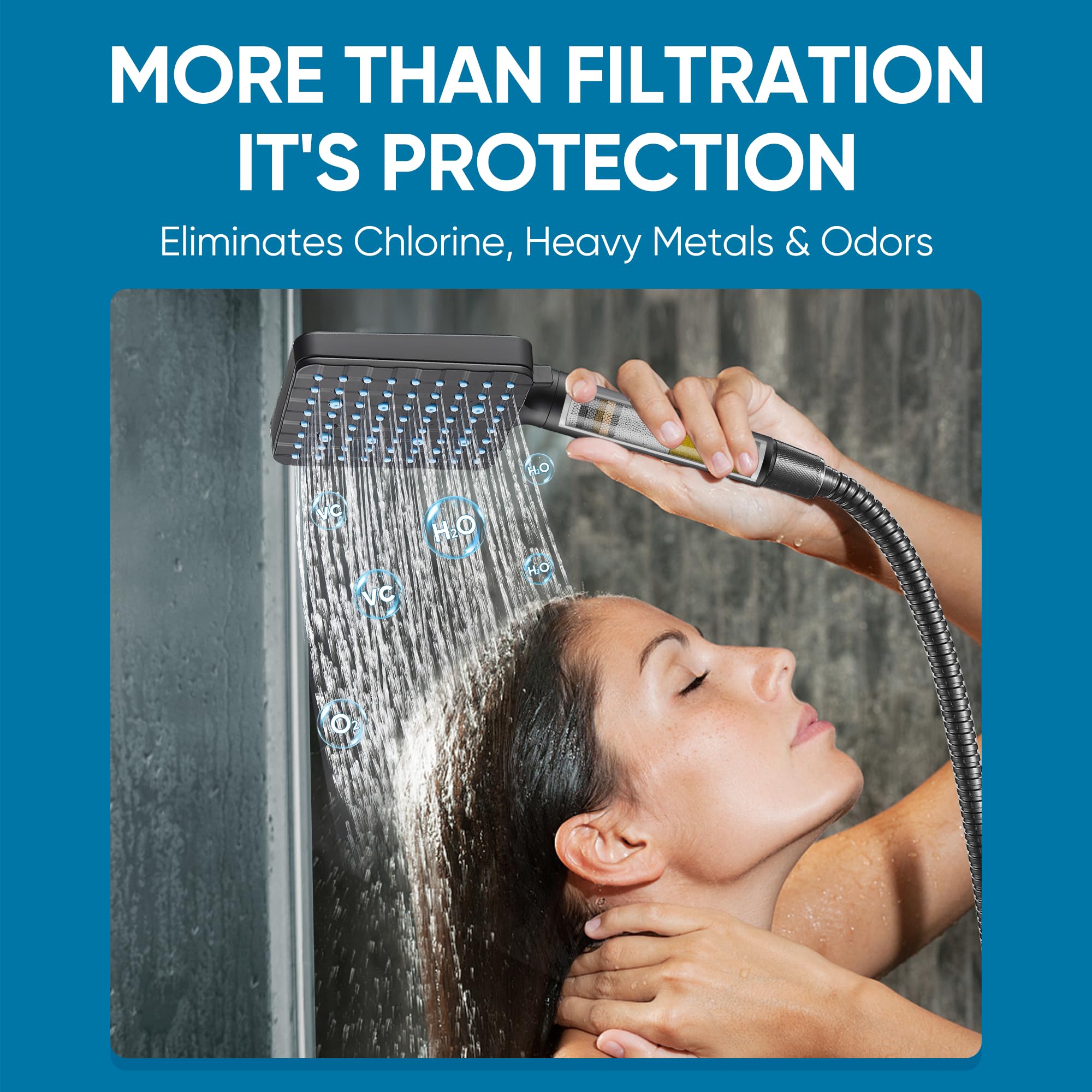 Cobbe shower head media KDF‑55 calcium sulfite improves water purification