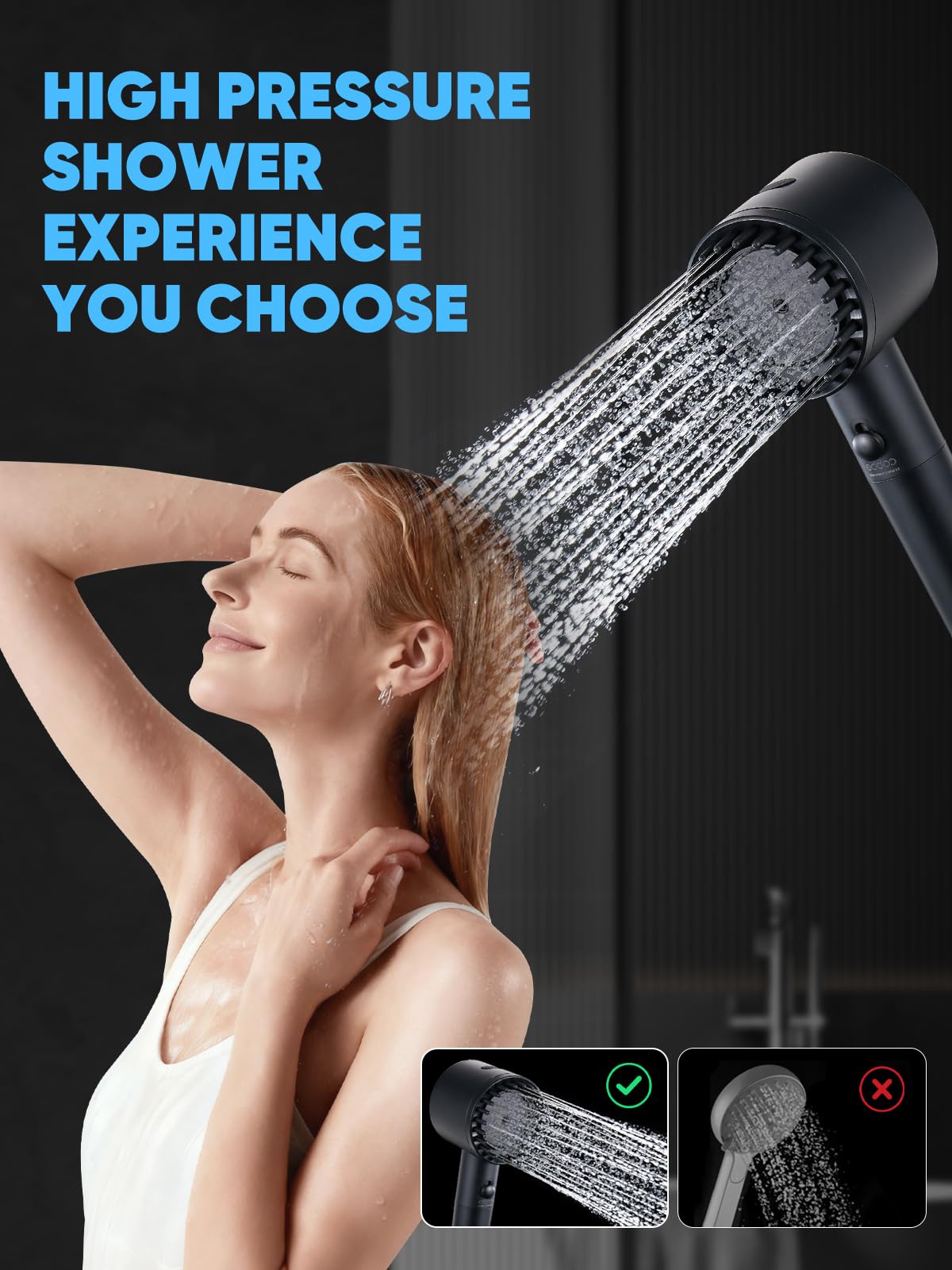Cobbe water-saving feature reduces consumption without sacrificing shower quality.