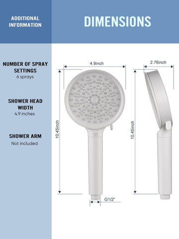 Cobbe filtered shower head white design suits modern bathrooms.