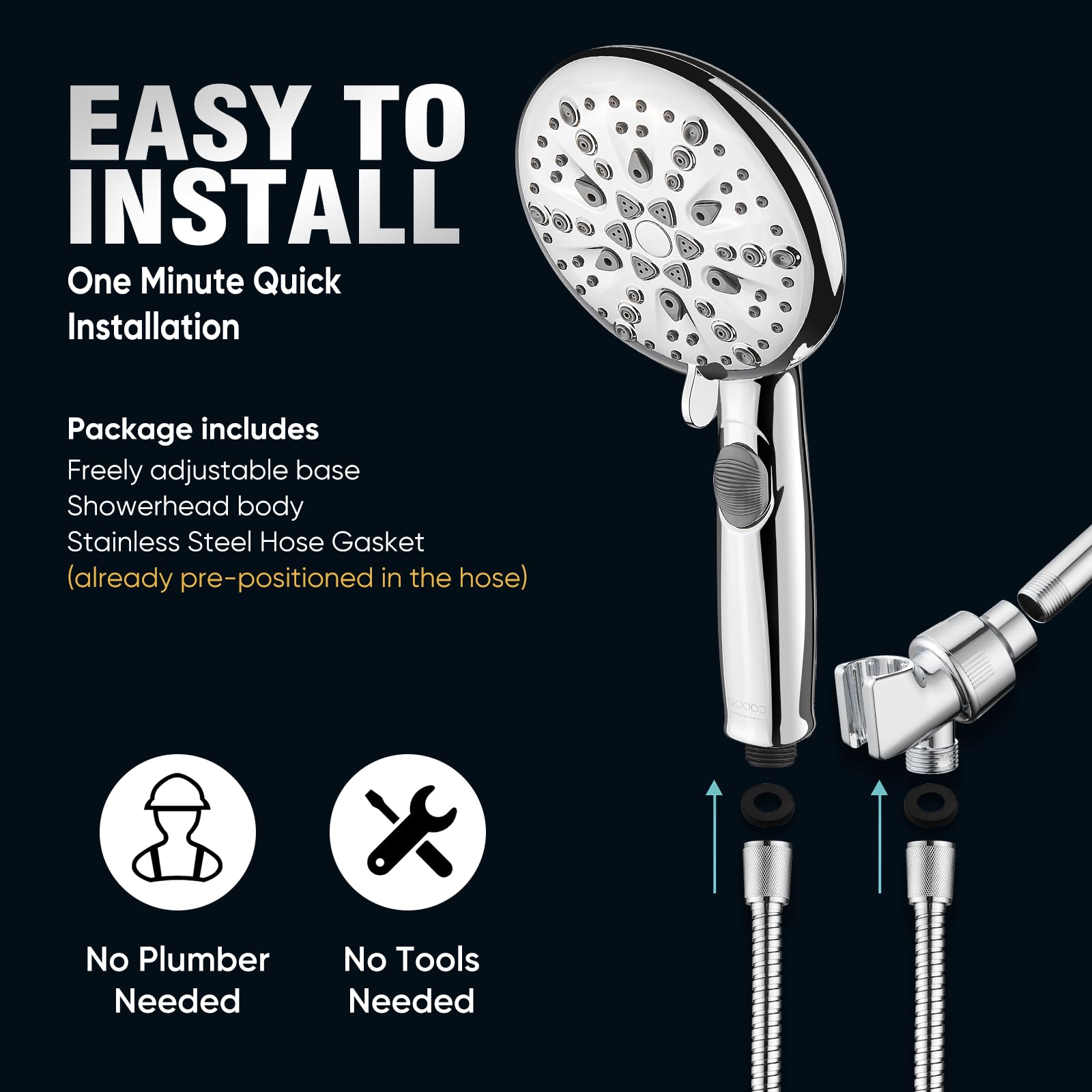 Cobbe chrome finish adds a sleek bath aesthetic
