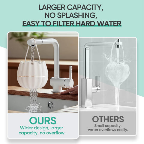Cobbe installation-demonstration shows tool-free fit on a standard bathtub faucet.
