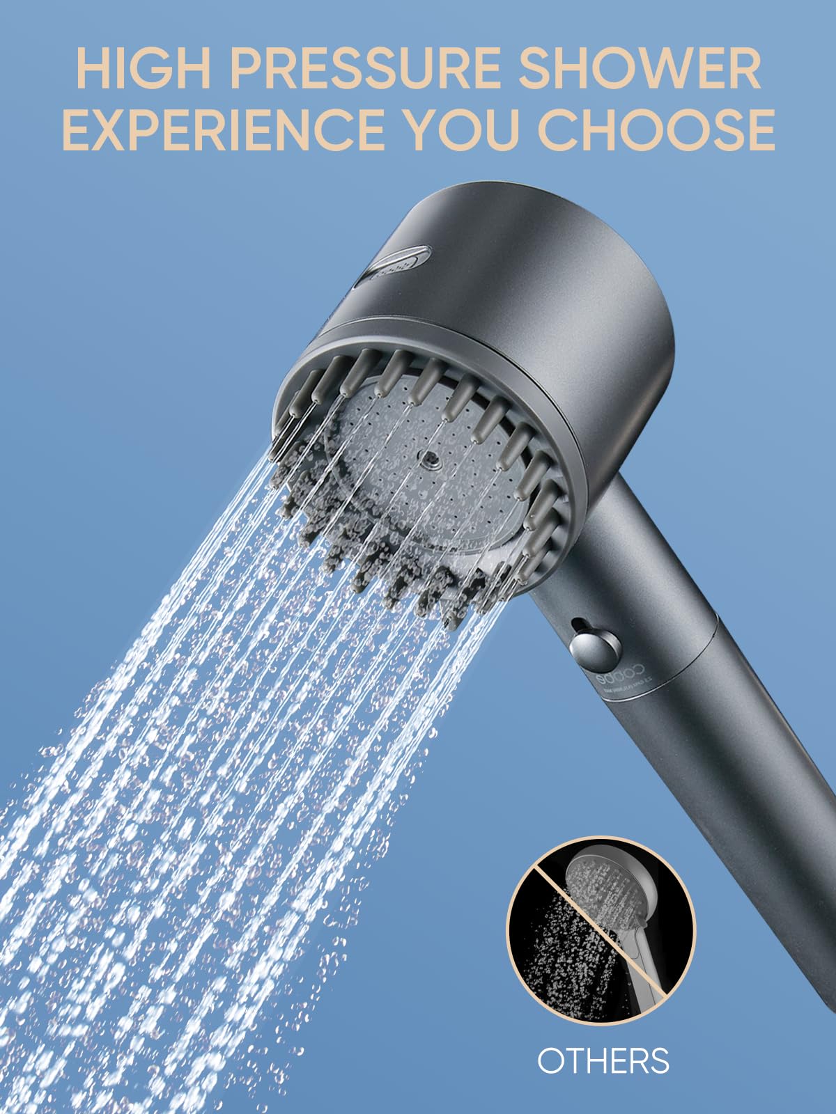 Cobbe Ion Drops handheld setup shown for easy spray mode switching and comfort.