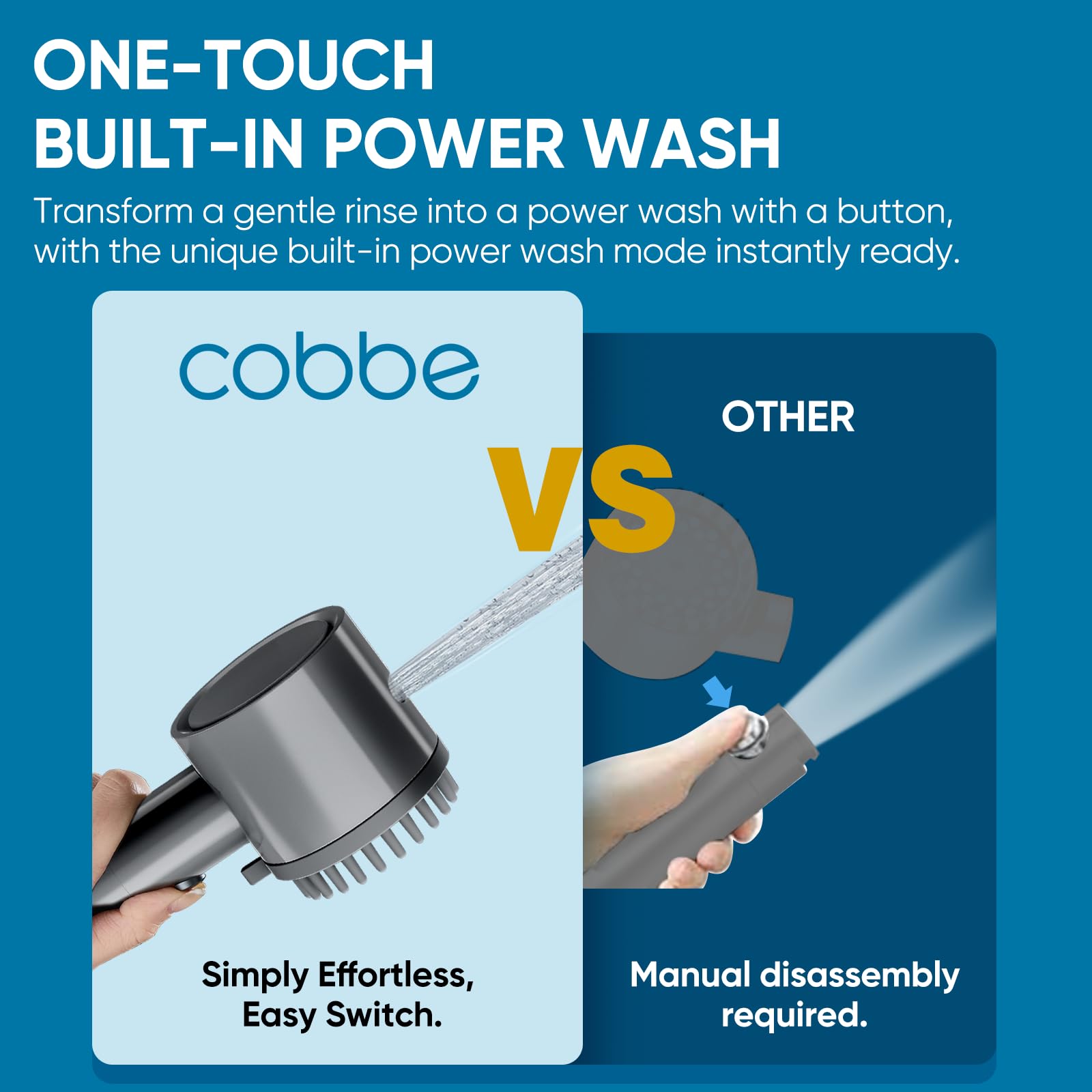 Cobbe Ion Drops shower head massage spray offers relaxing pulses and built-in filtration.
